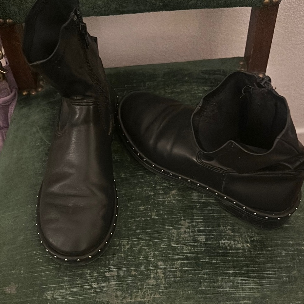 Zara  Black Studded Boots